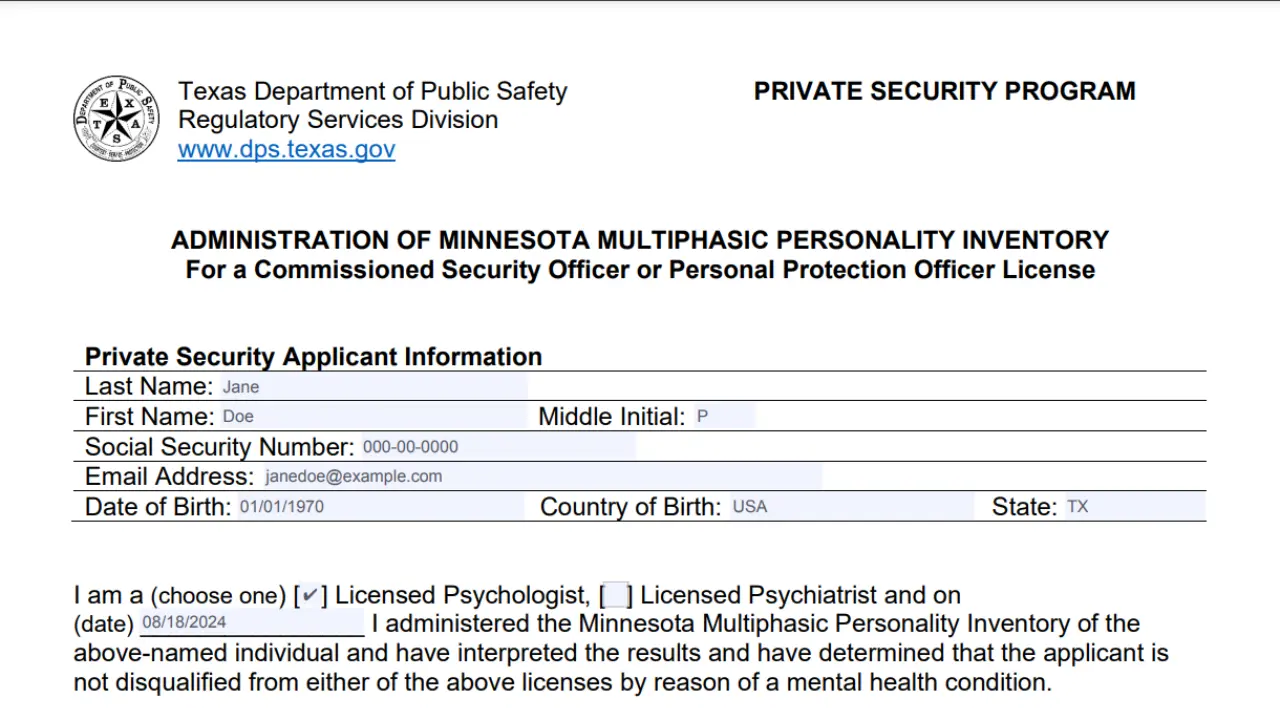 PSP-13 Form